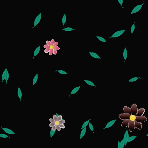 Fundo Sem Costura Floral Bonito Ilustração Vetorial —  Vetores de Stock