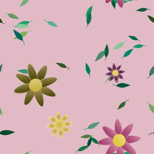 Fundo Sem Costura Floral Bonito Ilustração Vetorial — Vetor de Stock