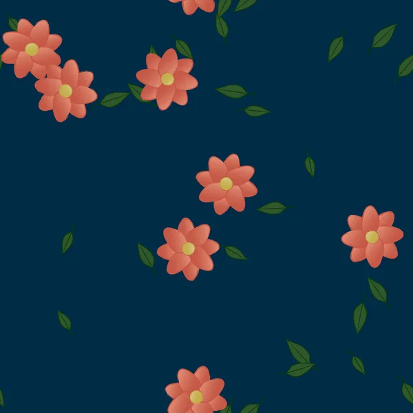 Frumos Fundal Floral Fără Sudură Ilustrație Vectorială — Vector de stoc