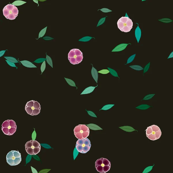 Fundo Sem Costura Floral Bonito Ilustração Vetorial — Vetor de Stock