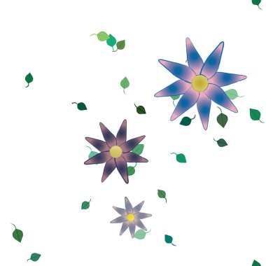 Yapraklı çiçek yapraklarının vektör çizimi, botanik arka plan