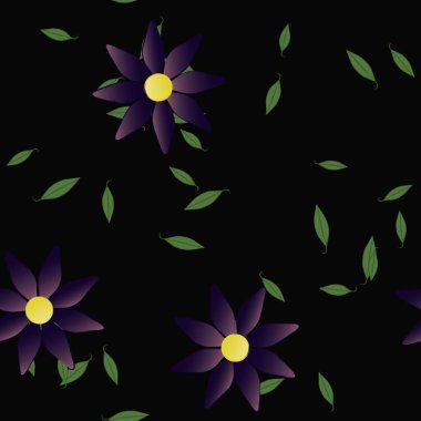 Yapraklı çiçek yapraklarının vektör çizimi, botanik arka plan