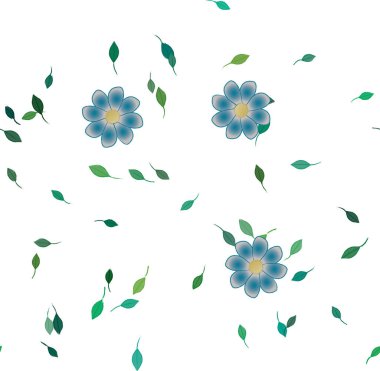 Yapraklı çiçek yapraklarının vektör çizimi, botanik arka plan