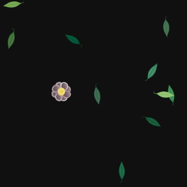 Yapraklı çiçek yapraklarının vektör çizimi, botanik arka plan