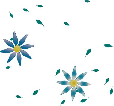 Yapraklı çiçek yapraklarının vektör çizimi, botanik arka plan