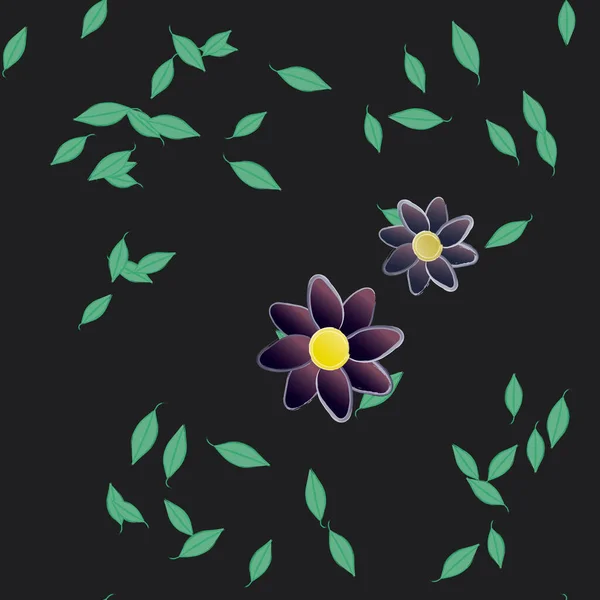 Piękny Kwiatowy Bezszwowe Tło Wektor Ilustracja — Wektor stockowy
