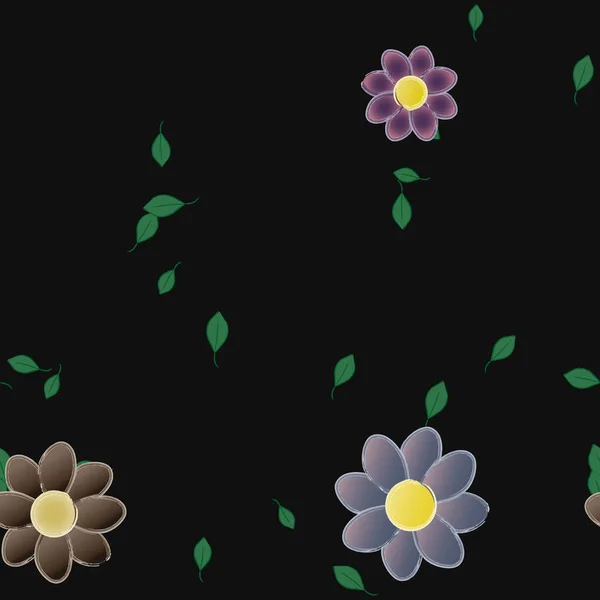 Frumos Fundal Floral Fără Sudură Ilustrație Vectorială — Vector de stoc