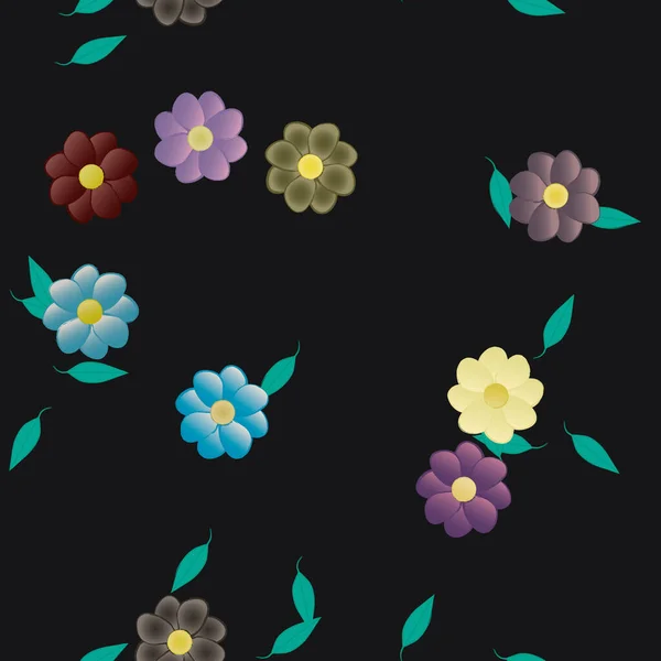 Fundo Sem Costura Floral Bonito Ilustração Vetorial — Vetor de Stock