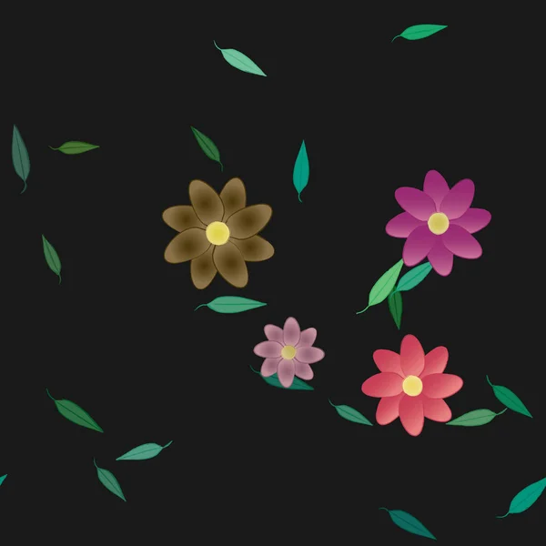 Fundo Sem Costura Floral Bonito Ilustração Vetorial —  Vetores de Stock