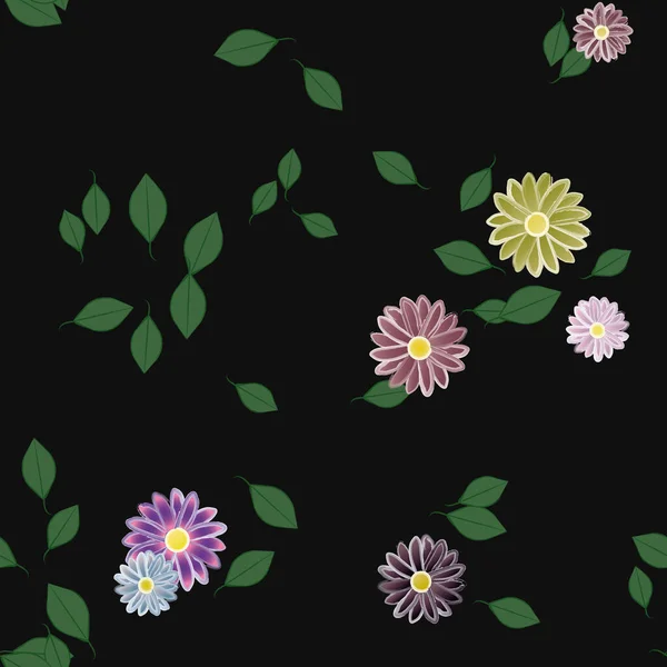 Fundo Sem Costura Floral Bonito Ilustração Vetorial — Vetor de Stock