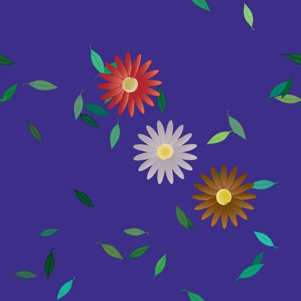 Schöne Florale Nahtlose Hintergrund Vektorillustration — Stockvektor