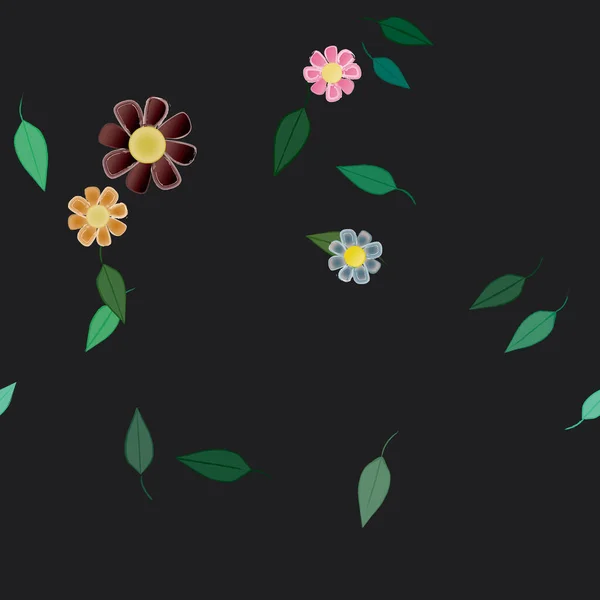 Schöne Florale Nahtlose Hintergrund Vektorillustration — Stockvektor