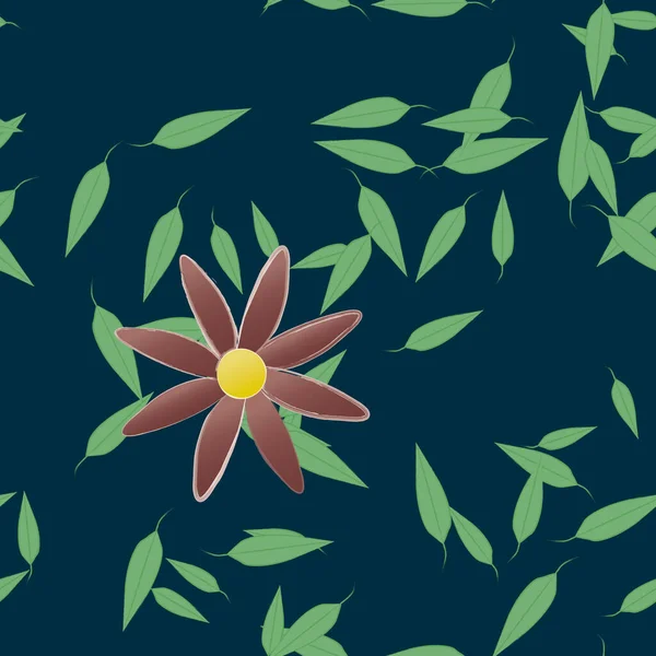 Fundo Sem Costura Floral Bonito Ilustração Vetorial — Vetor de Stock