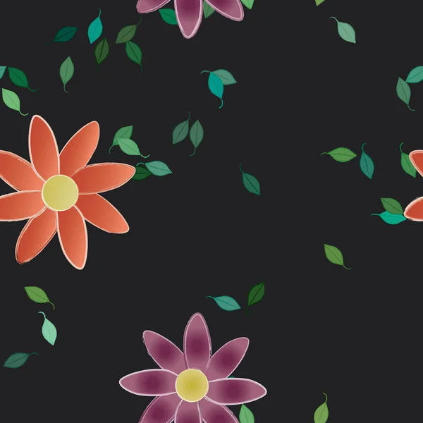 Frumos Fundal Floral Fără Sudură Ilustrație Vectorială — Vector de stoc