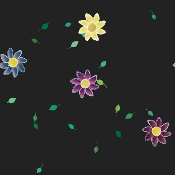 Fundo Sem Costura Floral Bonito Ilustração Vetorial — Vetor de Stock