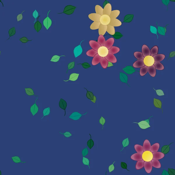 Fundo Sem Costura Floral Bonito Ilustração Vetorial — Vetor de Stock