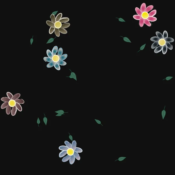 Fundo Sem Costura Floral Bonito Ilustração Vetorial —  Vetores de Stock