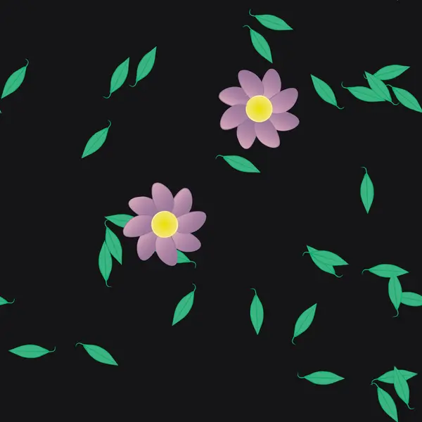 Fundo Sem Costura Floral Bonito Ilustração Vetorial —  Vetores de Stock