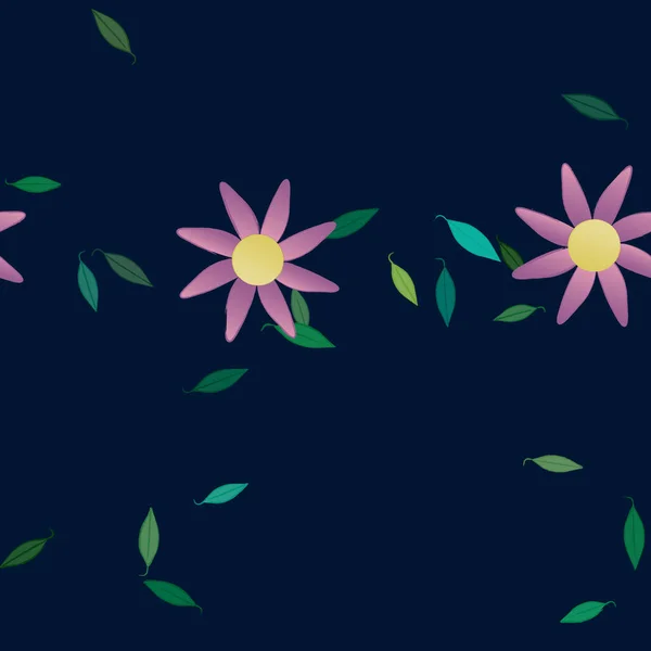 Fundo Sem Costura Floral Bonito Ilustração Vetorial — Vetor de Stock