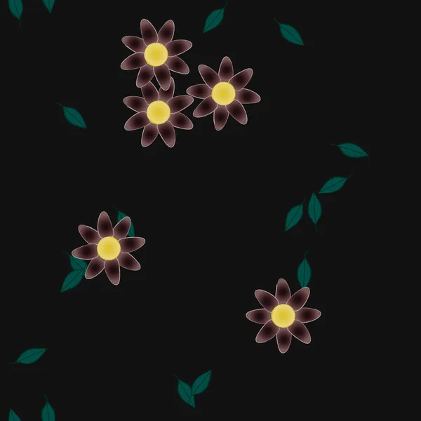 Fundo Sem Costura Floral Bonito Ilustração Vetorial — Vetor de Stock