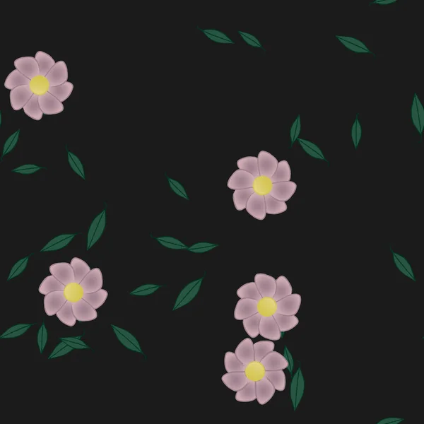 Fundo Sem Costura Floral Bonito Ilustração Vetorial —  Vetores de Stock