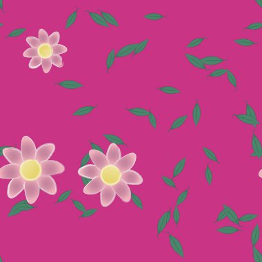 Yapraklı çiçek yapraklarının vektör çizimi, botanik arka plan