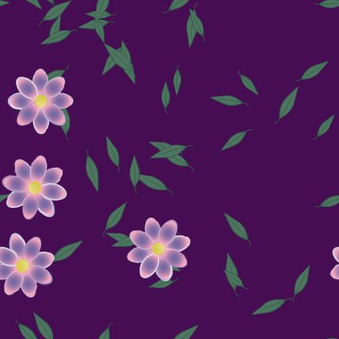 Yapraklı çiçek yapraklarının vektör çizimi, botanik arka plan