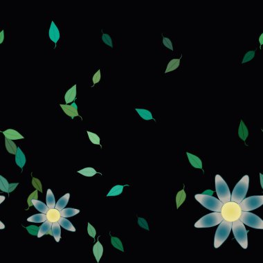 Yapraklı çiçek yapraklarının vektör çizimi, botanik arka plan