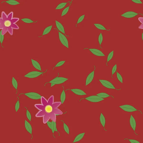 Fundo Sem Costura Floral Bonito Ilustração Vetorial —  Vetores de Stock