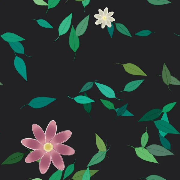 Fundo Sem Costura Floral Bonito Ilustração Vetorial — Vetor de Stock