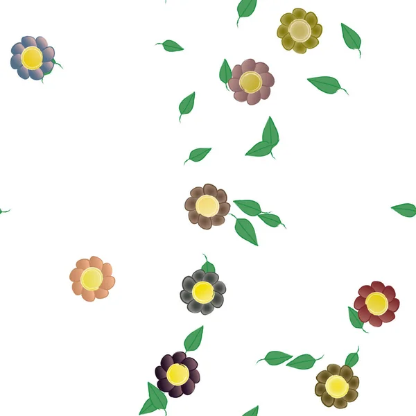 Fundo Sem Costura Floral Bonito Ilustração Vetorial — Vetor de Stock