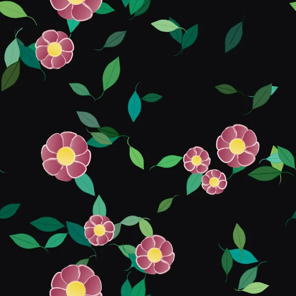 Fundo Sem Costura Floral Bonito Ilustração Vetorial —  Vetores de Stock