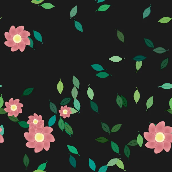 Fundo Sem Costura Floral Bonito Ilustração Vetorial — Vetor de Stock