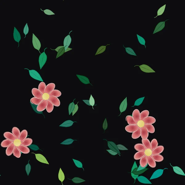 Fundo Sem Costura Floral Bonito Ilustração Vetorial —  Vetores de Stock