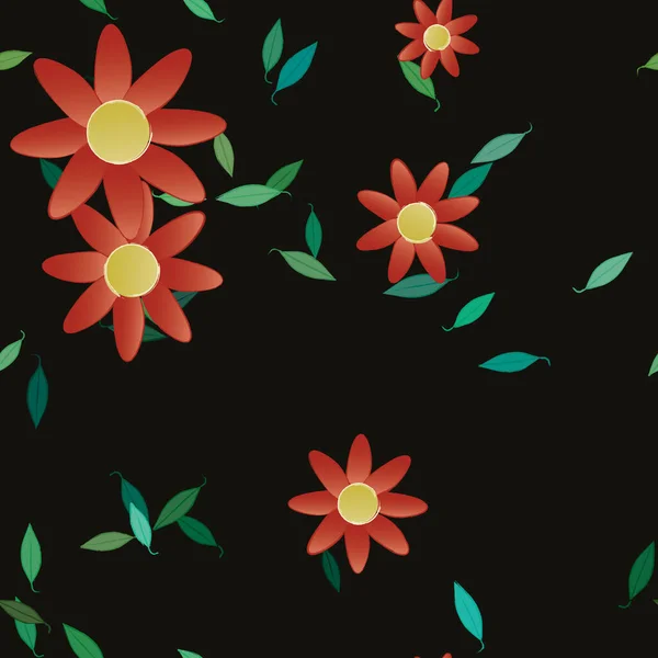 Fundo Sem Costura Floral Bonito Ilustração Vetorial —  Vetores de Stock