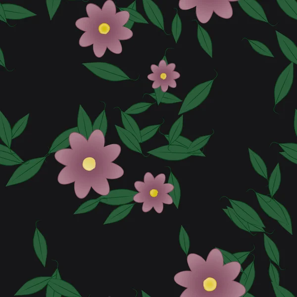 Frumos Fundal Floral Fără Sudură Ilustrație Vectorială — Vector de stoc