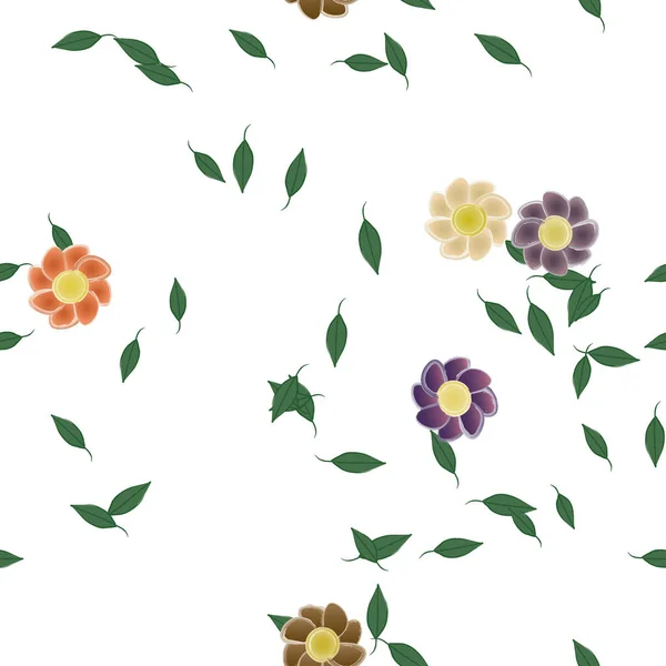 Schöne Florale Nahtlose Hintergrund Vektorillustration — Stockvektor