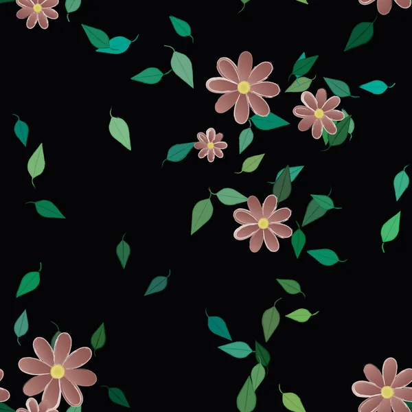 Fundo Sem Costura Floral Bonito Ilustração Vetorial — Vetor de Stock