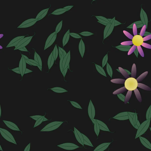 Fundo Sem Costura Floral Bonito Ilustração Vetorial — Vetor de Stock