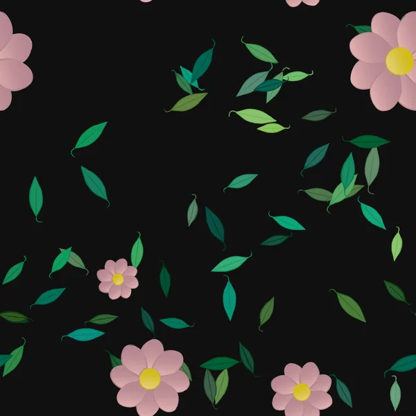 Fundo Sem Costura Floral Bonito Ilustração Vetorial — Vetor de Stock