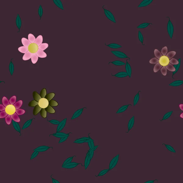 Fundo Sem Costura Floral Bonito Ilustração Vetorial — Vetor de Stock