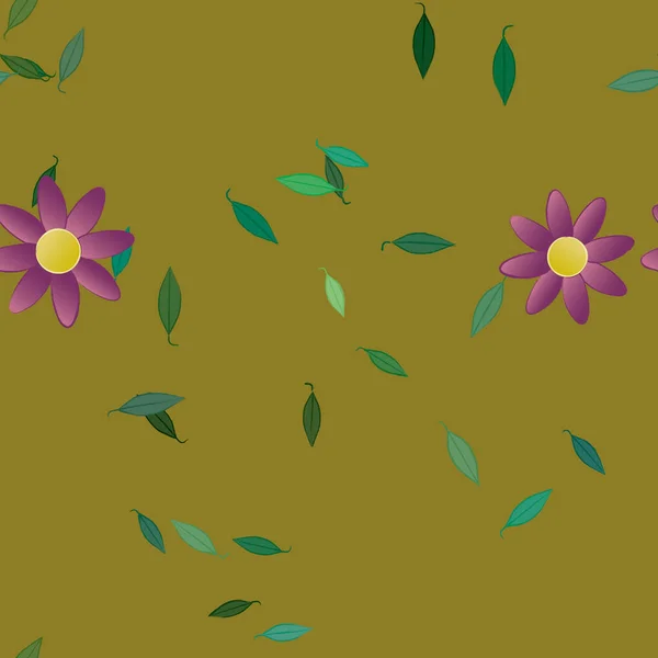 Fundo Sem Costura Floral Bonito Ilustração Vetorial — Vetor de Stock