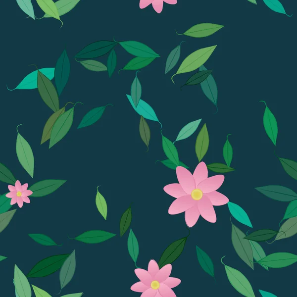 Schöne Florale Nahtlose Hintergrund Vektorillustration — Stockvektor