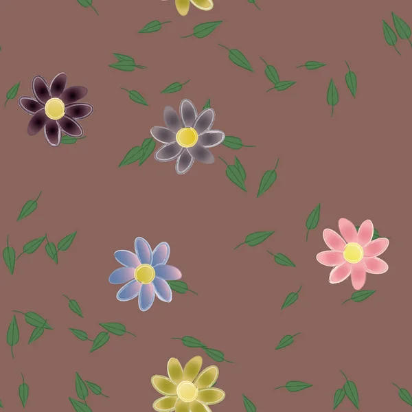 Schöne Florale Nahtlose Hintergrund Vektorillustration — Stockvektor