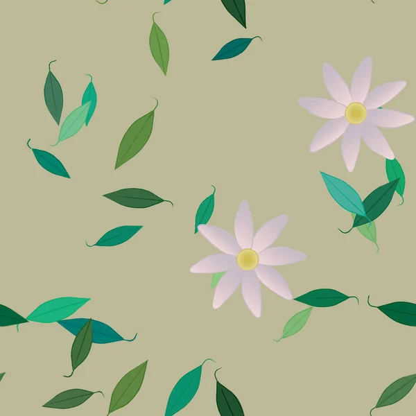 Schöne Florale Nahtlose Hintergrund Vektorillustration — Stockvektor