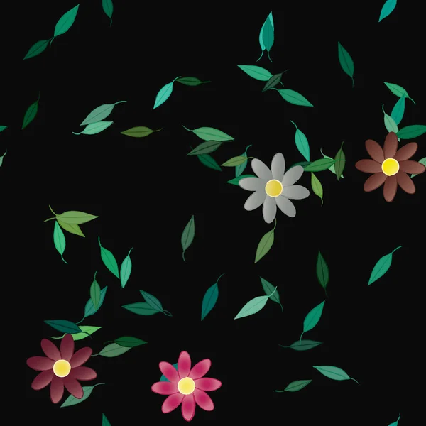 Fundo Sem Costura Floral Bonito Ilustração Vetorial — Vetor de Stock