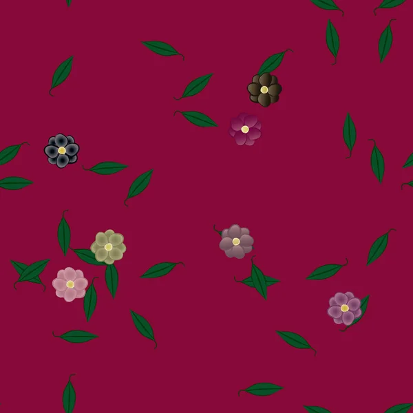 Fundo Sem Costura Floral Bonito Ilustração Vetorial — Vetor de Stock