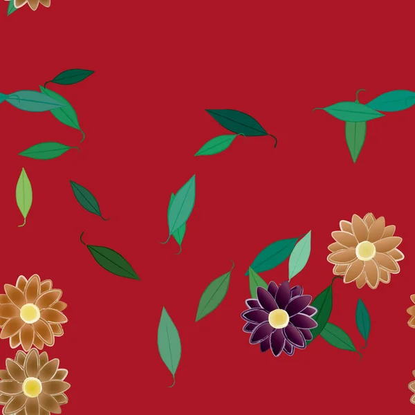 Fundo Sem Costura Floral Bonito Ilustração Vetorial — Vetor de Stock