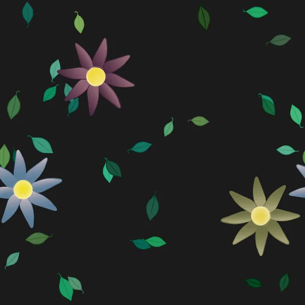 Piękny Kwiatowy Bezszwowe Tło Wektor Ilustracja — Wektor stockowy