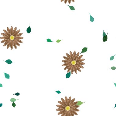 Yapraklı çiçek yapraklarının vektör çizimi, botanik arka plan